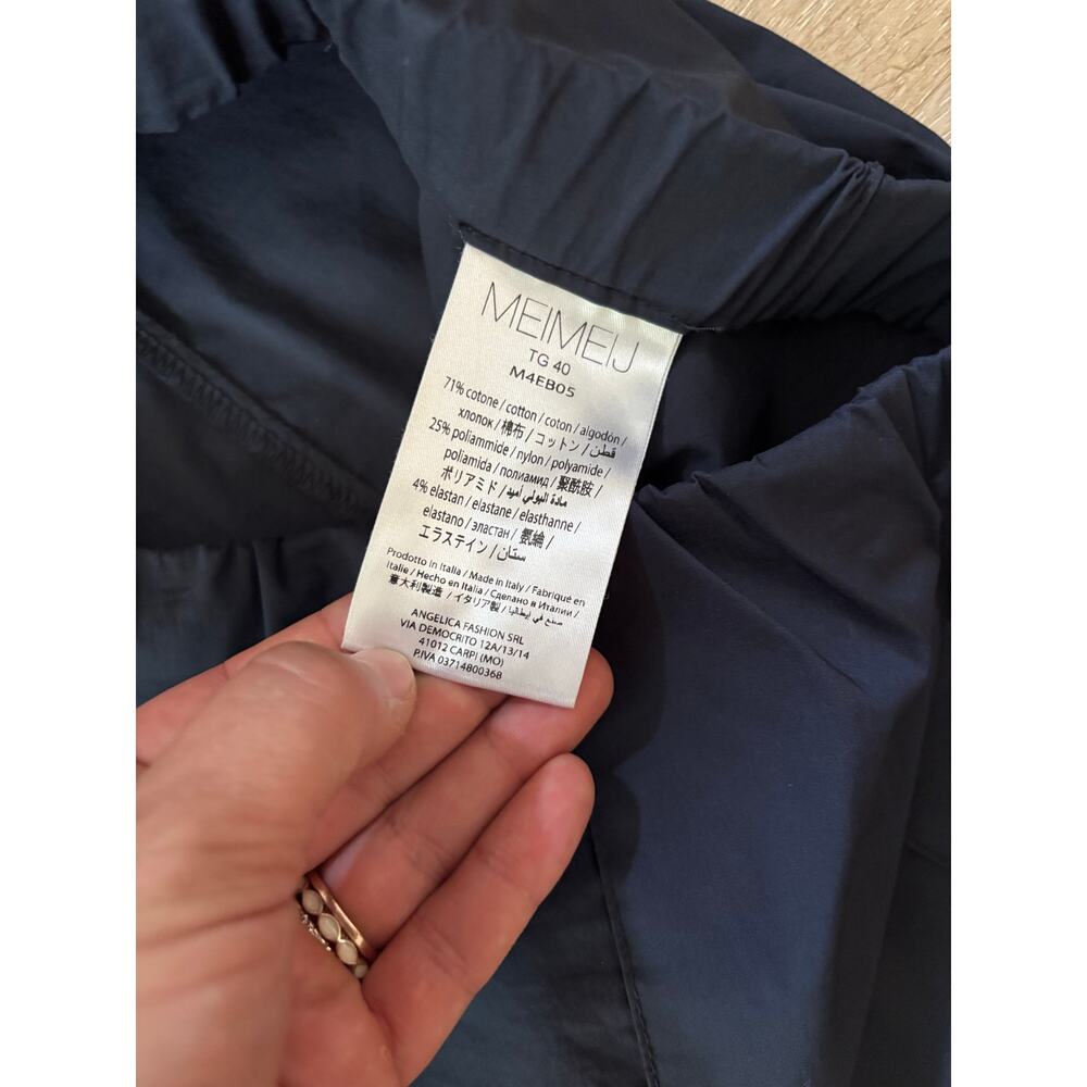 MeiMeij Italy Pull-On Tailored Trousers Dark Navy Blue Stretch Pants - Picture 5 of 8
